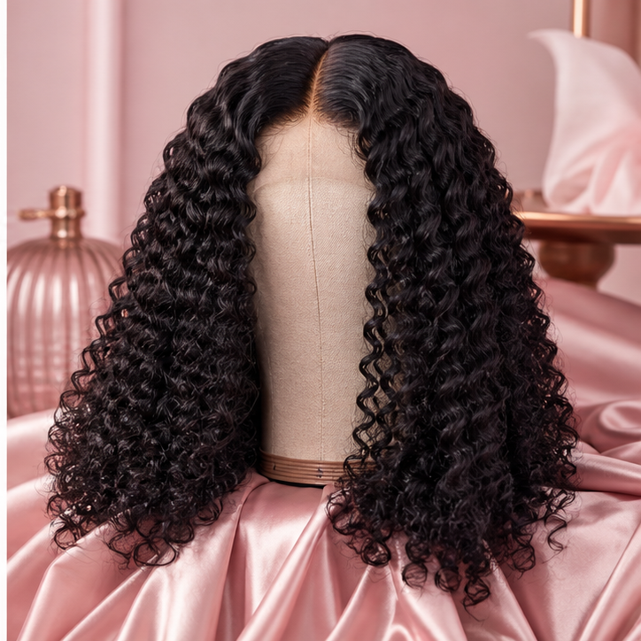Full deep-curly hair